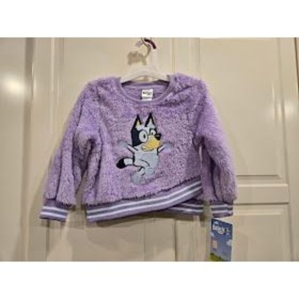 Bluey Woobie Pullover Sweatshirt - Purple  - Girls 3T - NEW